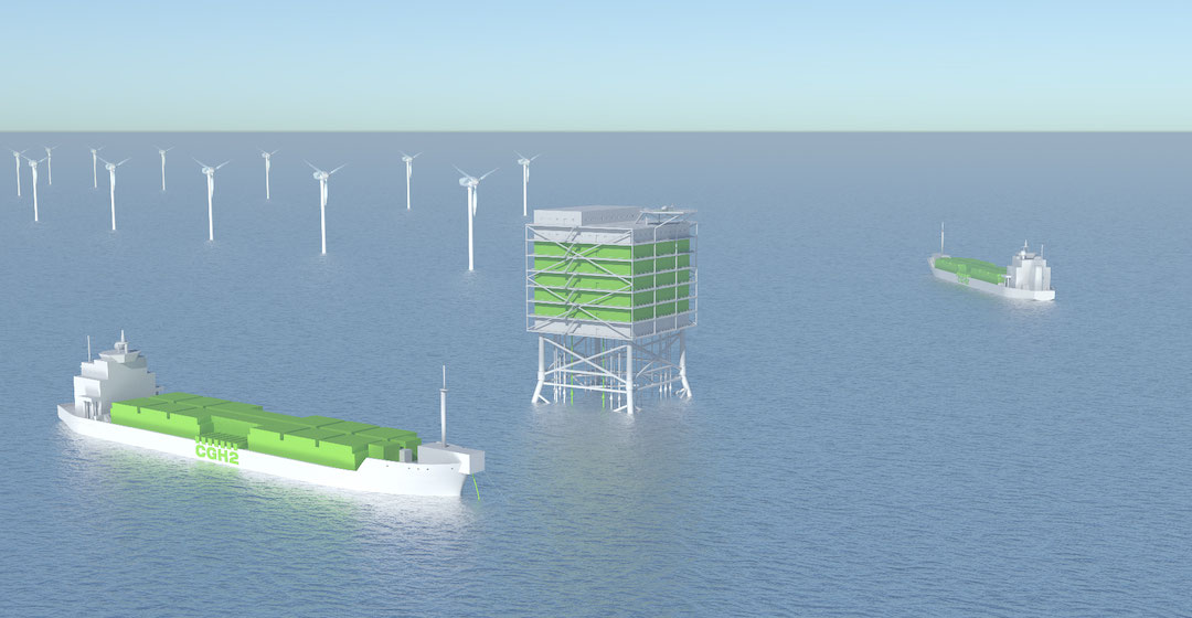 Fraunhofer ISE entwickelt Konzept für Wasserstofferzeugung auf Offshore-Plattform
