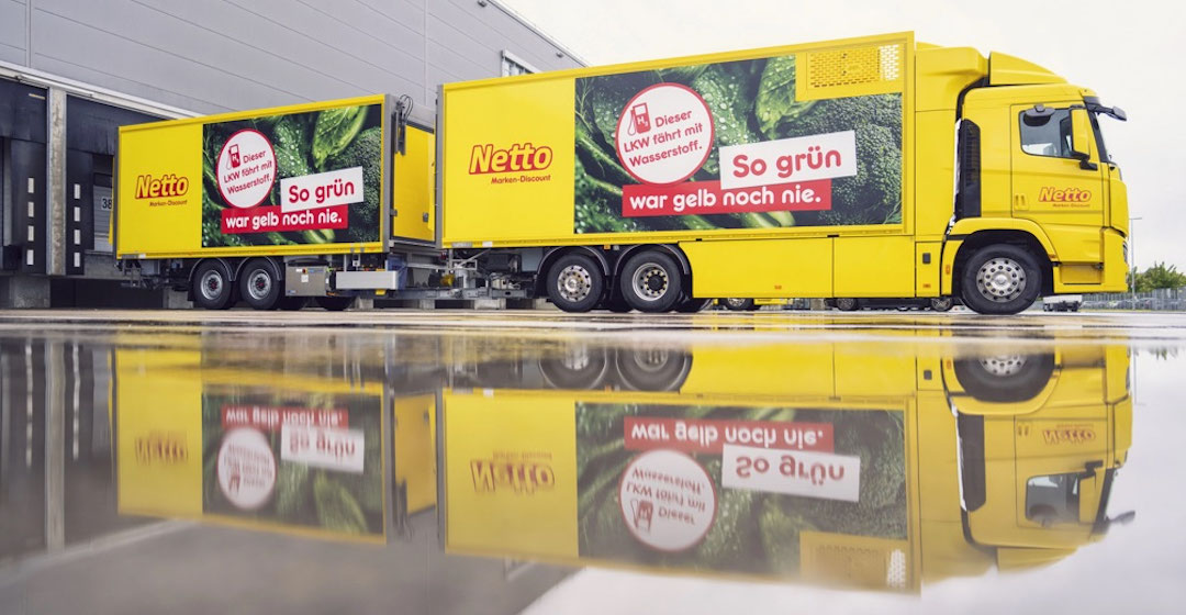 Netto beliefert Kunden mit zwei Wasserstoff-Lkw