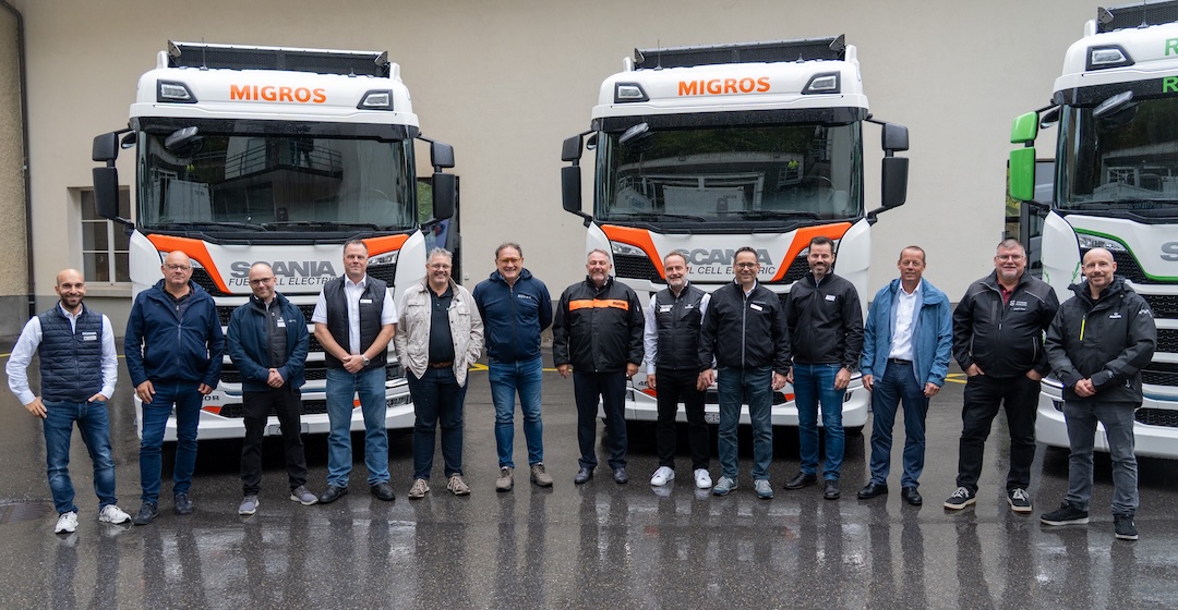 Pilotprojekt: Scania schickt fünf Wasserstoff-Lkw bei Schweizer Kunden in den Testbetrieb